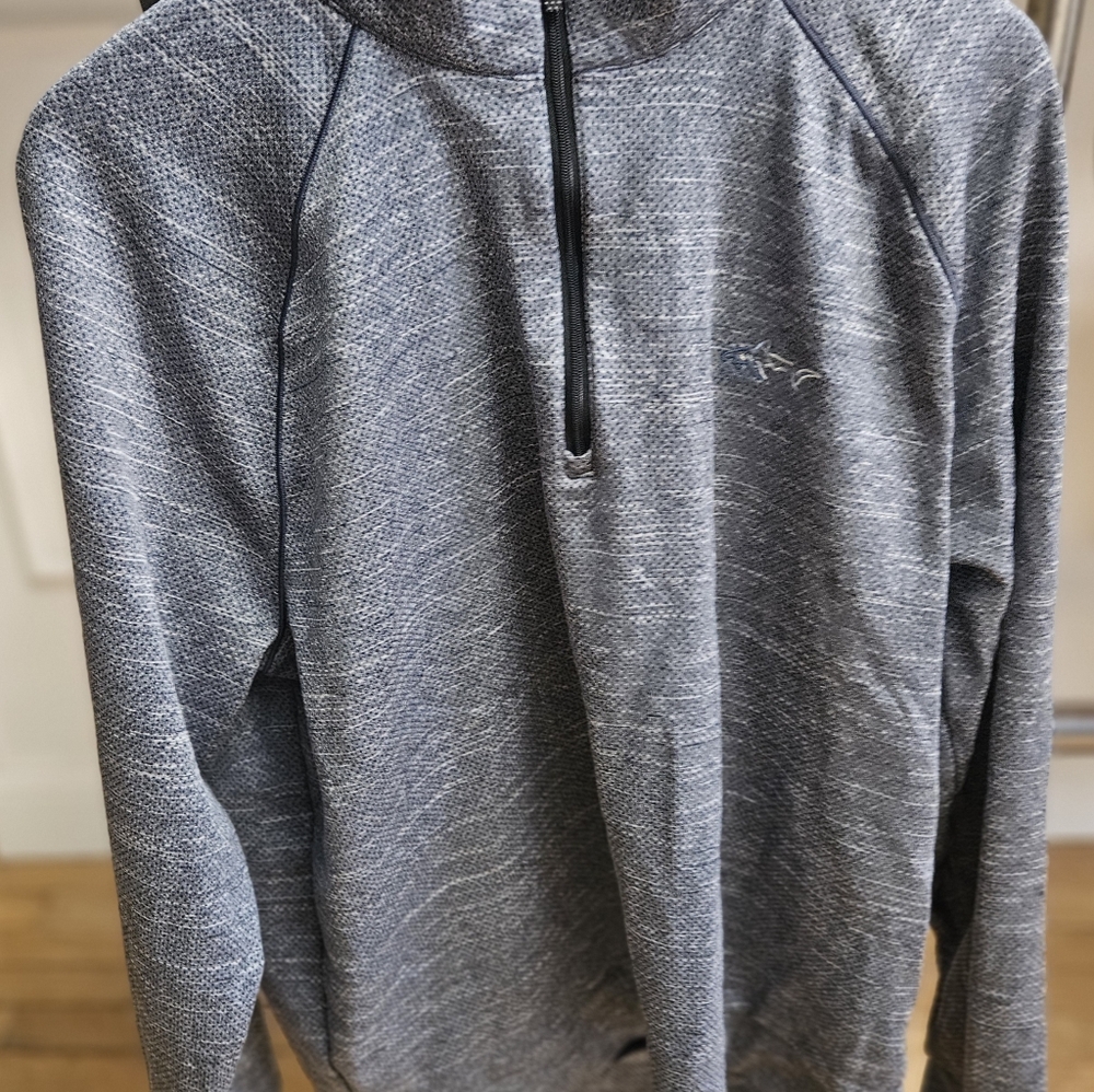 Greg Norman Collection Gray 1/4 Zip Knit Sweater, Size Large